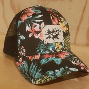 Blackfly Lures Snapback Mesh Black Floral Truckers Style  Hat